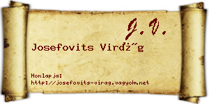 Josefovits Virág névjegykártya